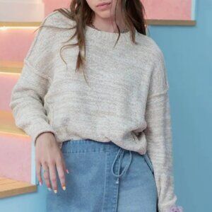 NWT Blu Pepper Exposed Seam Drop Shoulder Pullover Sweater